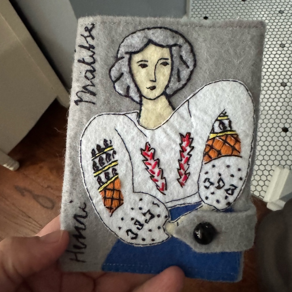 Handmade Embroidered Art Pouch henri Matisse